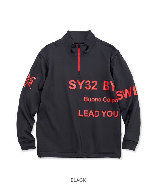 MIDDLE LAYER LIGHT STRETCH PULLOVER | モックネック | ブラック | メンズ | ゴルフウェア