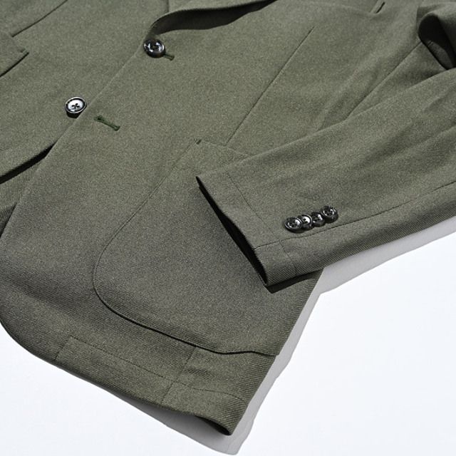 ウールライク カルゼ ストレッチ ジャケット | カーキ | メンズ