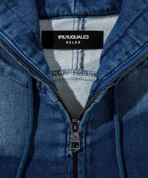 カモ柄ジョグデニムパーカー | パーカー | インディゴ | メンズ