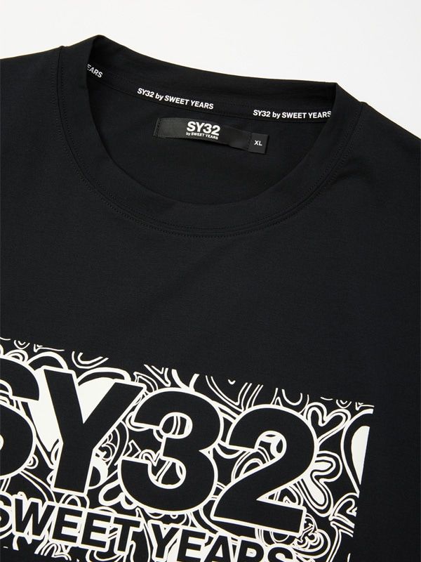 HEART PATTERN BOX LOGO L/S TEE | Tシャツ | ブラック | メンズ | ゴルフウェア