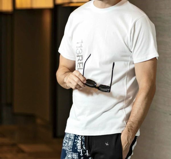 ラインストーングラデーションロゴ半袖Tシャツ | 半袖Tシャツ | ホワイト | メンズ