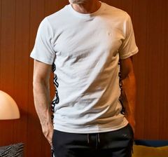 サガラ刺繍サイドロゴ半袖Tシャツ | Tシャツ | ホワイト | メンズ