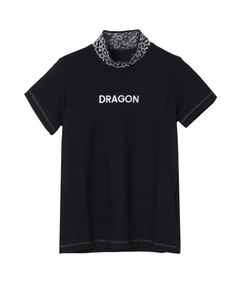 ネックヒョウジャガード半袖ハイネック | モックネック Tシャツ | レディース ゴルフ | ブラック