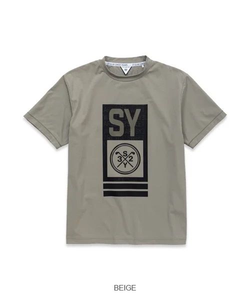 POLY CROSS LOGO MOCK-T | Tシャツ | ベージュ | メンズ | ゴルフウェア