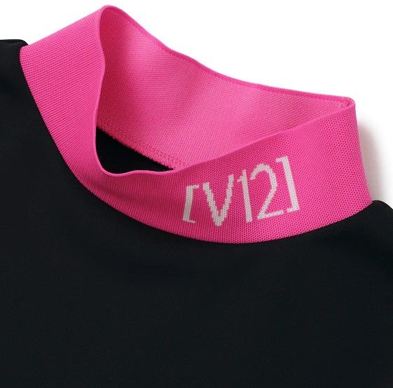 TIP COLOR MOCK | モックネック 長袖Tシャツ | ブラック  | ピンク | レディース | ゴルフウェア