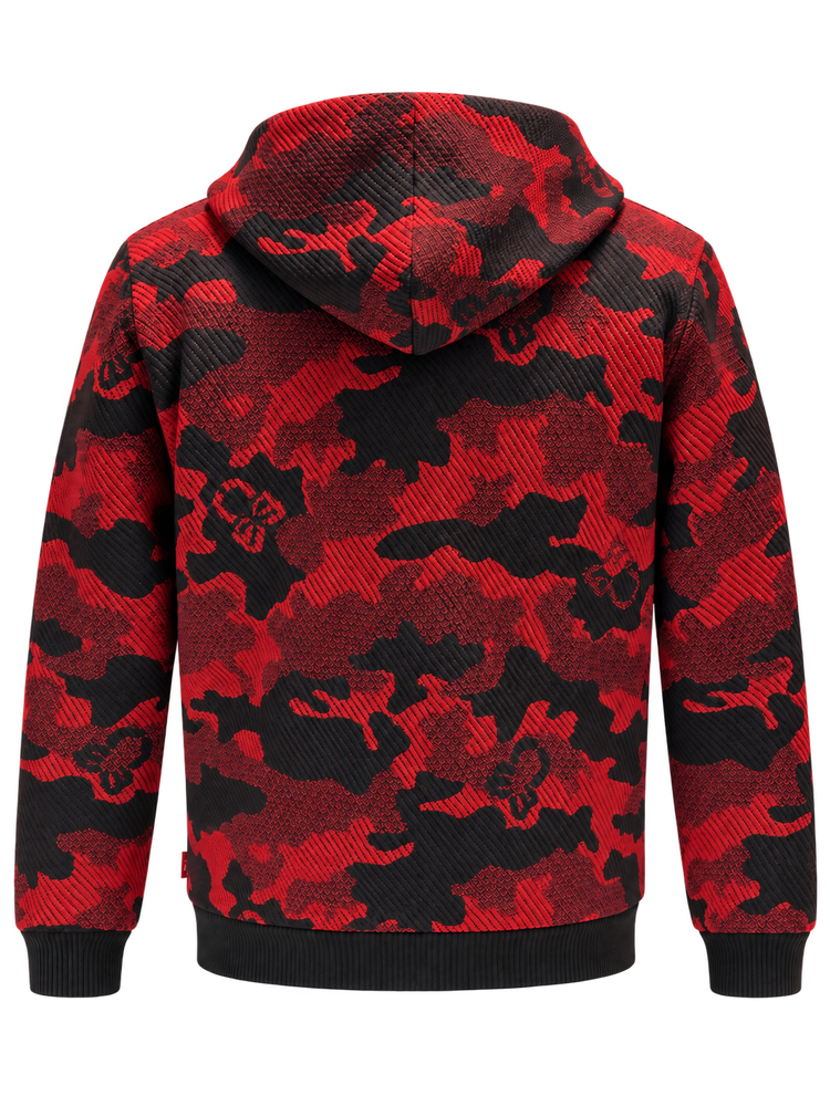 Mercury Camo Jacquard Knit Hoodie | セーター | フーディ | レッド | メンズ | ゴルフウェア