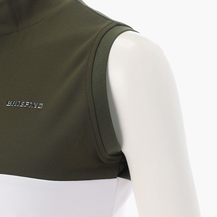 WOMENS BI-COLOR NO SLEEVE HIGH NECK | ハイネックシャツ | オリーブ | レディース | ゴルフウェア
