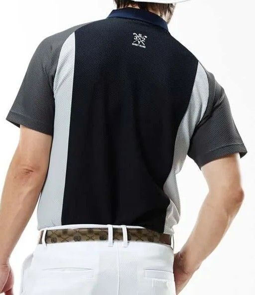 3D-FACE PANEL POLO | ポロシャツ  | ネイビー | メンズ | ゴルフウェア