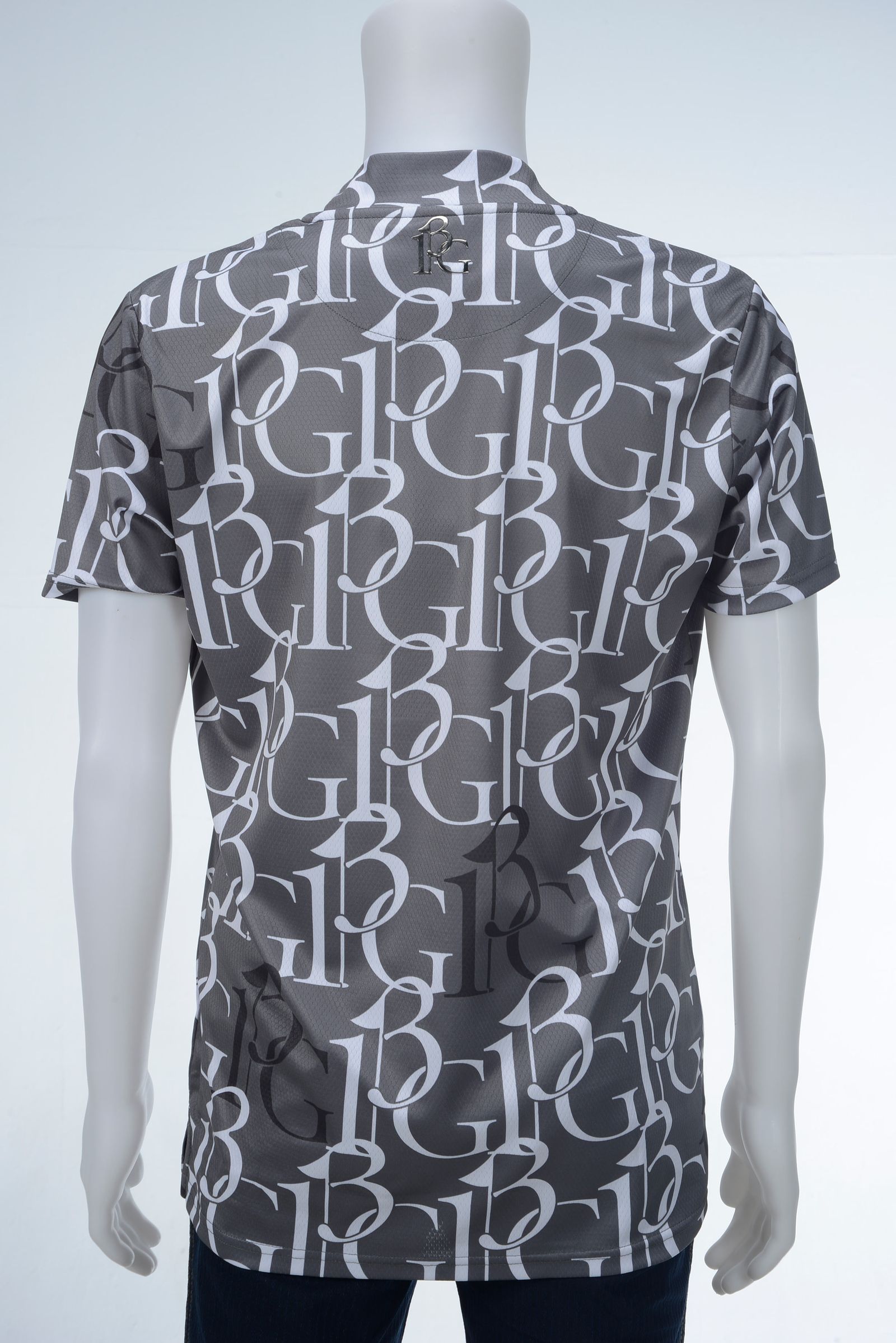 S/S MOCK NECK 113G MIX LOGO | モックネック | グレー | メンズ | ゴルフウェア