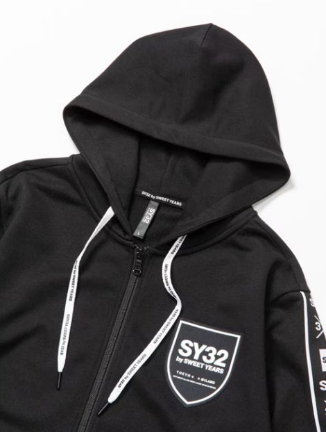 LINE TAPE ZIP HOODIE | パーカー | ブラック | メンズ