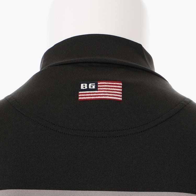 MENS MARINE STRIPE HIGH NECK | ハイネックTシャツ | ブラック | メンズ | ゴルフウェア