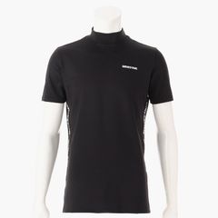 MENS SIDE LOGO LINE HIGH NECK | メンズ サイドロゴライン ハイネック | モックネック Tシャツ ゴルフウェア | BLACK ブラック