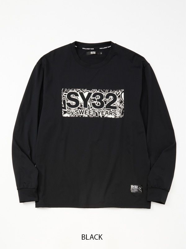 HEART PATTERN BOX LOGO L/S TEE | Tシャツ | ブラック | メンズ | ゴルフウェア