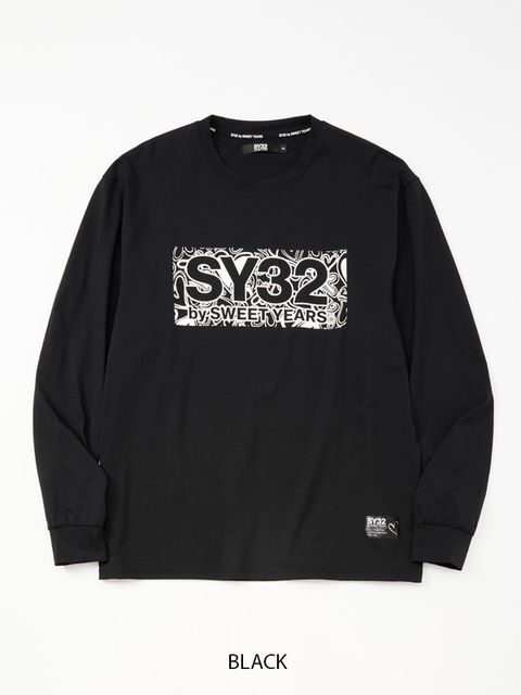 HEART PATTERN BOX LOGO L/S TEE | Tシャツ | ブラック | メンズ | ゴルフウェア