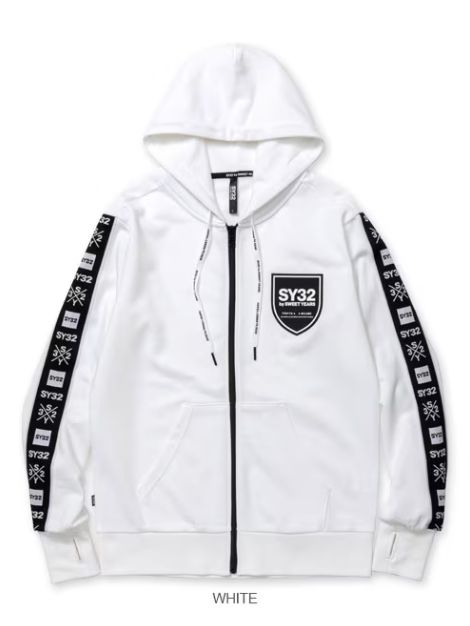 LINE TAPE ZIP HOODIE | パーカー | ホワイト | メンズ