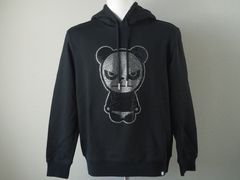 MEN'S RHINESTONE BASIC LOGO HOODIE SWEAT SHIRT | パーカー | フーディー | ブラック | メンズ
