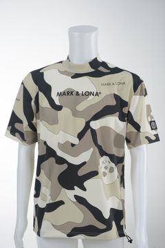 Milo Camo Tee | モックネック | 半袖Tシャツ | カモフラージュ柄 | ベージュ | メンズ | ゴルフウェア