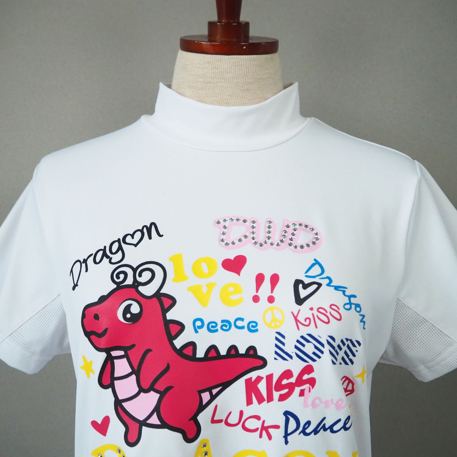 POPPYチビドラ半袖ハイネック | モックネック Tシャツ | ホワイト | レディース | ゴルフウェア