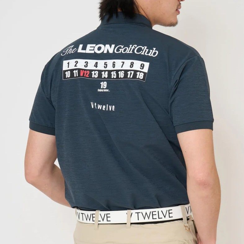 LEON GC set C | ポロシャツ×モックネック  2枚セット| ネイビー×ベージュ | メンズ | ゴルフウェア