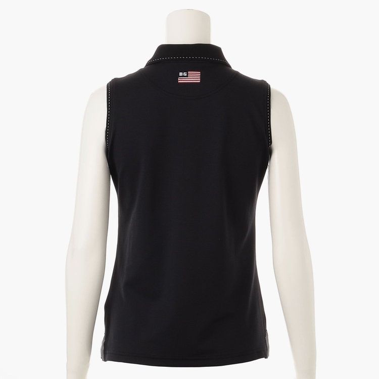 WOMENS BASIC NO SLEEVE POLO | ポロシャツ | ノースリーブ | ブラック | レディース | ゴルフウェア