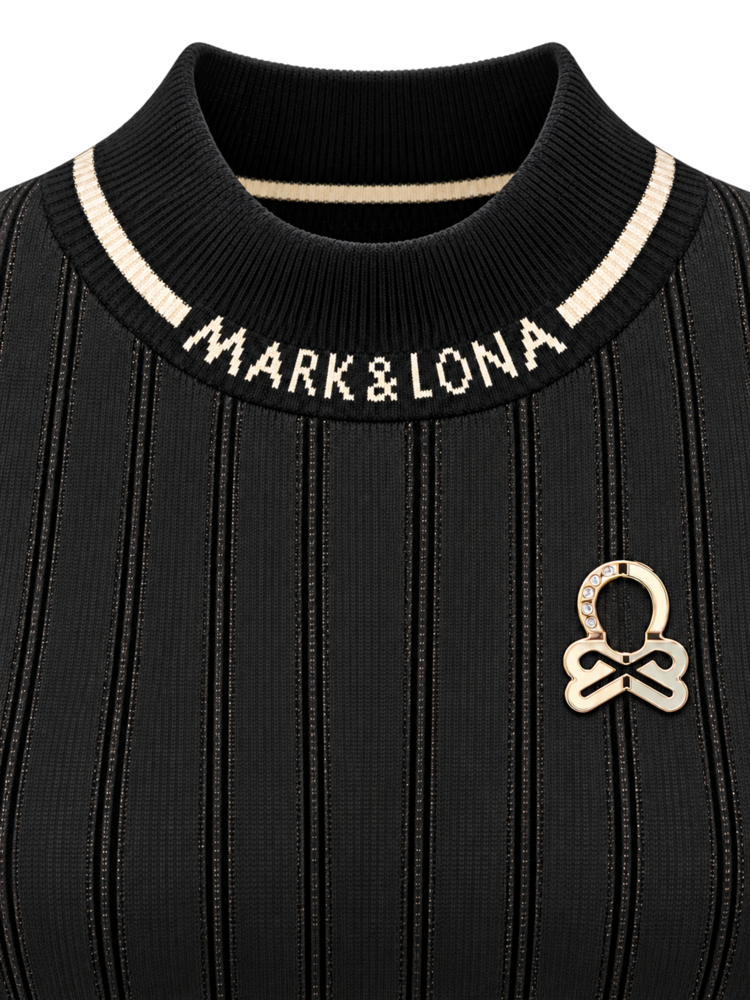 Lurex Rib Mock Neck Knit | セーター | ブラック | レディース | ゴルフウェア