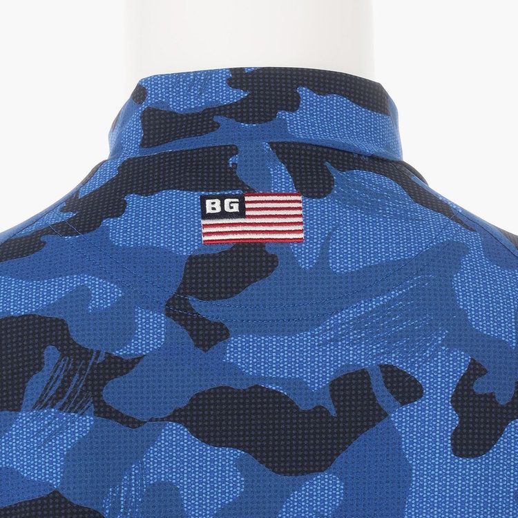 MENS CAMOUFLAGE MOCK NECK RELAXED FIT | モックネックTシャツ | ネイビー | メンズ | ゴルフウェア