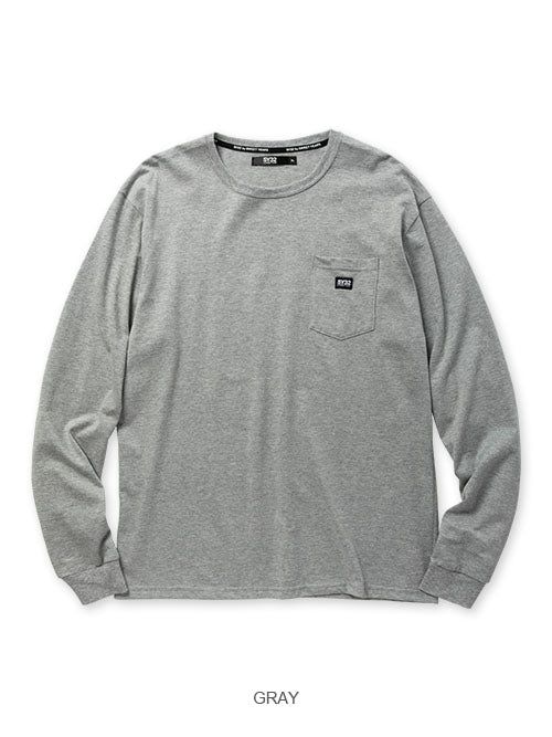 BACKPRINT POCKET L/S TEE | 長袖Tシャツ | ブラック | ホワイト | グレー | ネイビー | レッド | メンズ