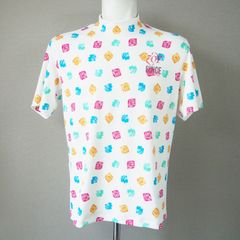 ブロックロゴプリント 半袖 モックネック Tシャツ | ホワイト | メンズ | ゴルフウェア
