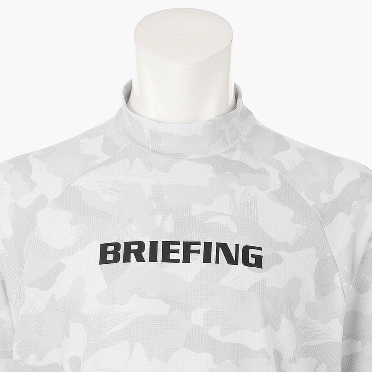 BRIEFING GOLF モックネックT 半袖　グレー　迷彩　メンズLサイズ BRIEFING GOLF - MENS CAMOUFLAGE MOCK NECK RELAXED FIT