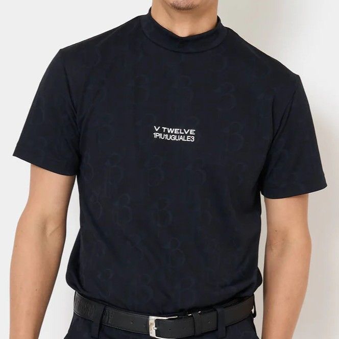 V12113 DUAL MOCK | モックネックTシャツ | ブラック | メンズ | ゴルフウェア