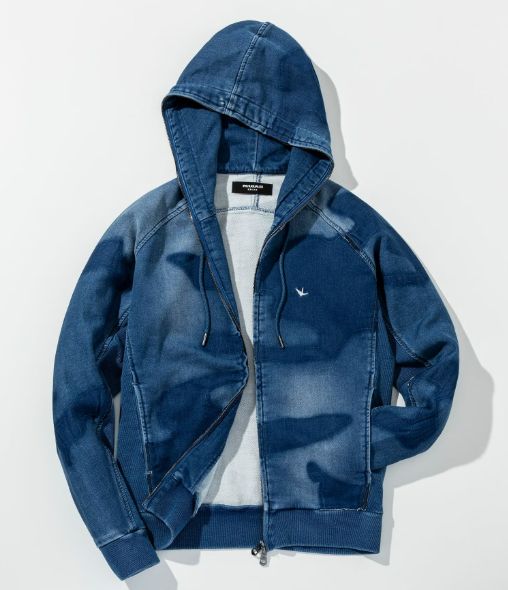 カモ柄ジョグデニムパーカー | パーカー | インディゴ | メンズ