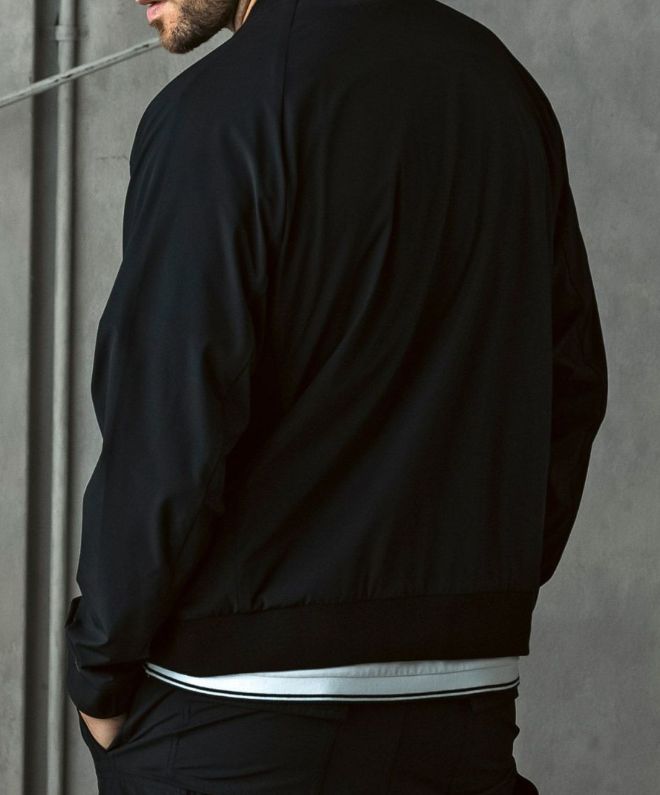 接触冷感グレンチェックナイロンブルゾン | ブラック | メンズ