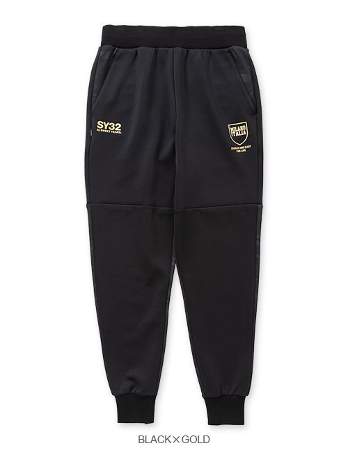 DOUBLE KNIT EMBOSS CAMO SHIELD LOGO PANTS | パンツ | ブラック×ゴールド | メンズ | ゴルフウェア