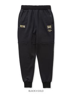 DOUBLE KNIT EMBOSS CAMO SHIELD LOGO PANTS | パンツ | ブラック×ゴールド | メンズ | ゴルフウェア