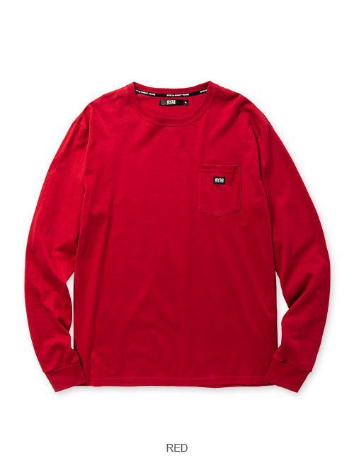 BACKPRINT POCKET L/S TEE | 長袖Tシャツ | ブラック | ホワイト | グレー | ネイビー | レッド | メンズ