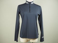 衿ロゴ ジップハイネック | モックネック 長袖シャツ | ブラック | レディース | ゴルフウェア