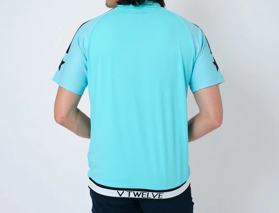 【ポイント10倍】RIB SLEEVE STAR MOCK | モックネックシャツ | ターコイズ | メンズ | ゴルフウェア