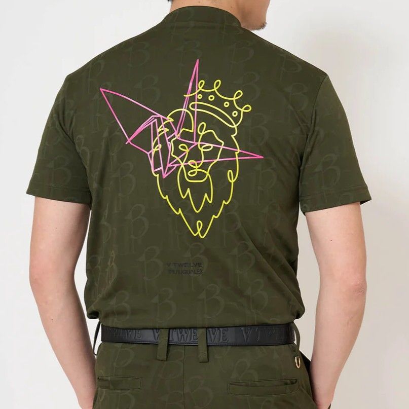 V12113 DUAL MOCK | モックネックTシャツ | カーキ| メンズ | ゴルフウェア