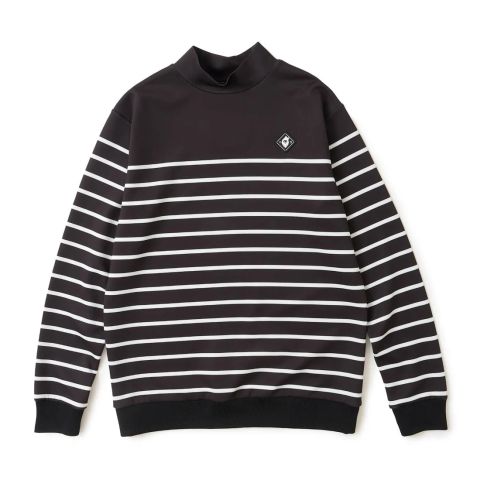 BORDER L/S MOCK | モックネックTシャツ | ブラック | メンズ | ゴルフウェア