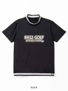LIGHT STRETCH LOGO MOCK | モックネックシャツ | ブラック | メンズ | ゴルフウェア