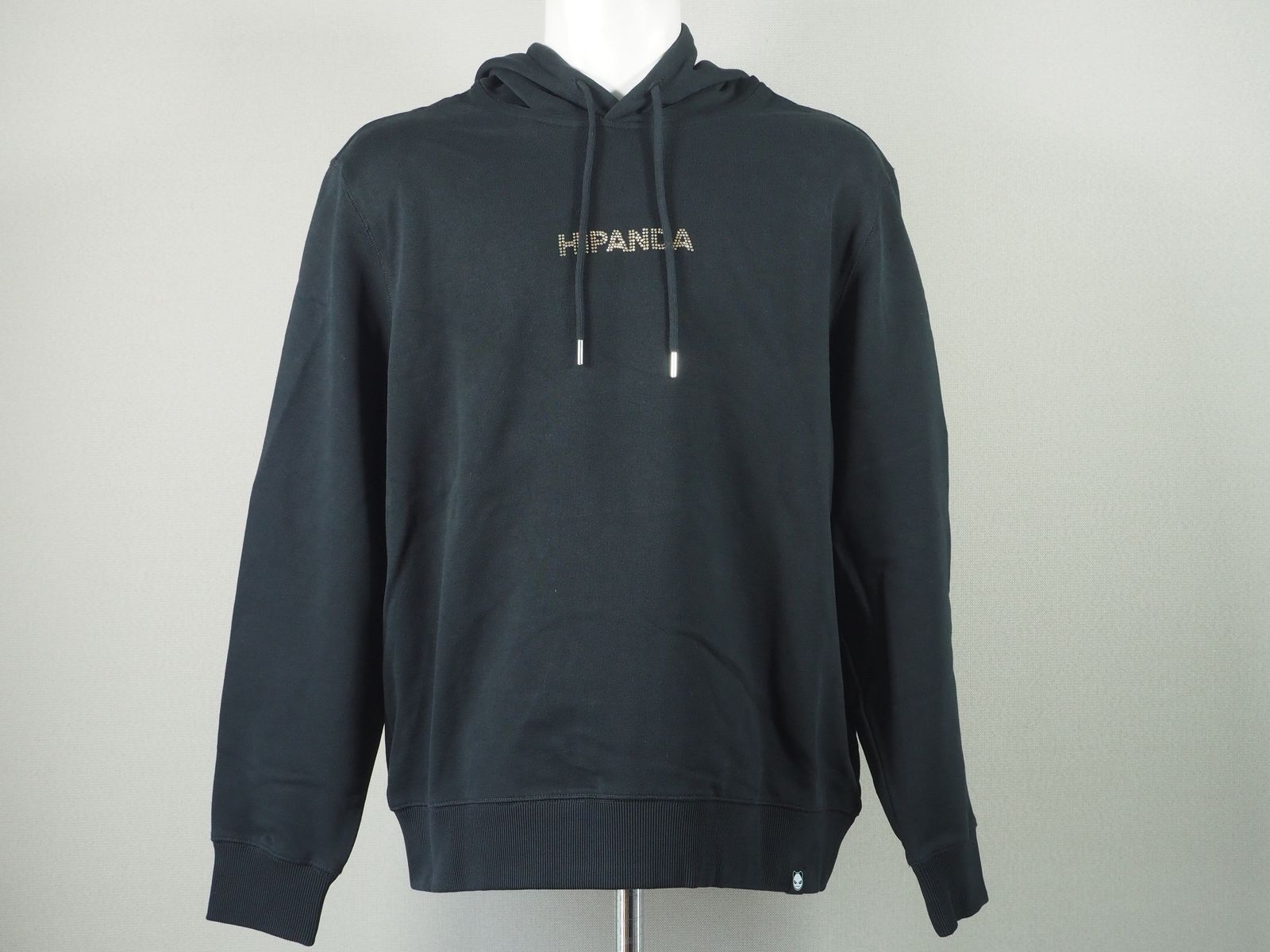 MEN'S GOLD EMBLEM RHINESTONE HOODIE SWEAT SHIRT | パーカー | トレーナー | スウェット | ブラック | メンズ