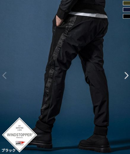 サイドロゴジョガーパンツ WINDSTOPPER プロダクト by GORE-TEX LABS /ウィンドストッパー/ゴアテックス | ロングパンツ | ブラック | メンズ