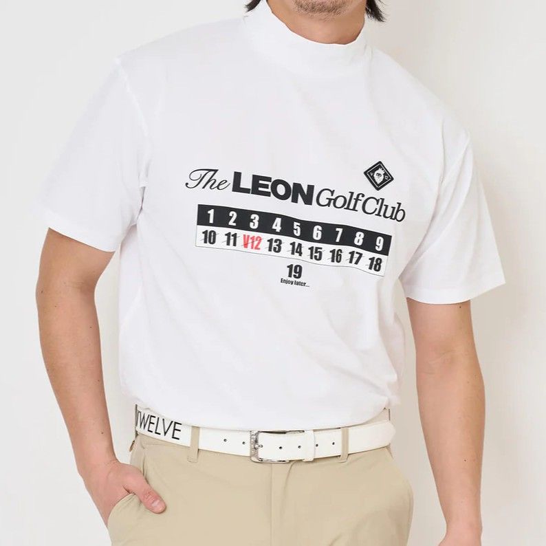 LEON GC set A | ポロシャツ×モックネック  2枚セット| ブラック×ホワイト | メンズ | ゴルフウェア