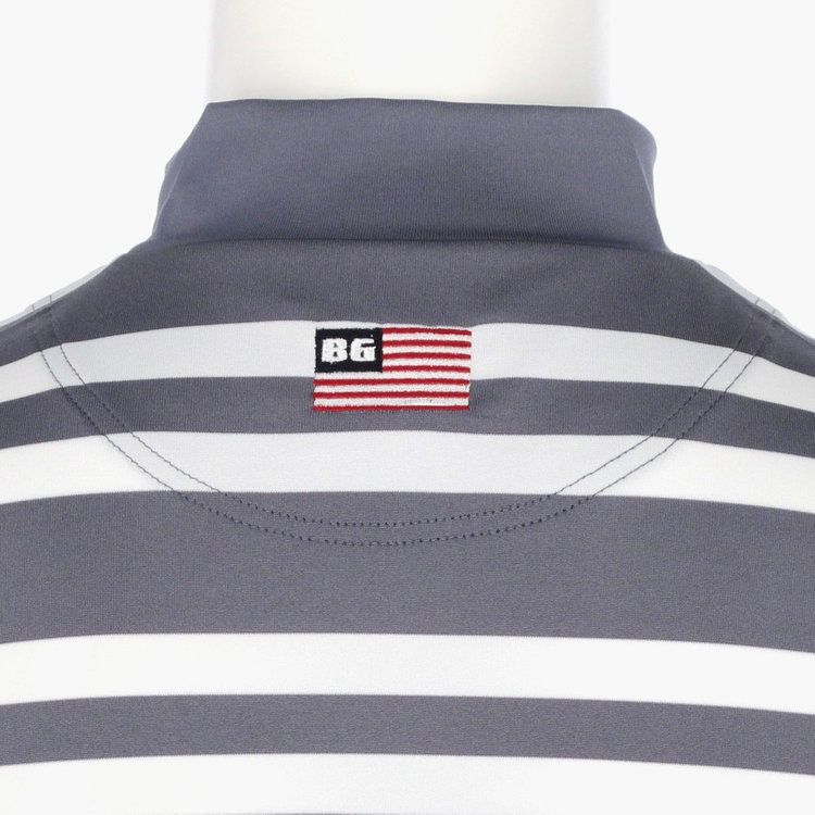 MENS STRIPE HIGH NECK | ハイネックシャツ | グレー | メンズ | ゴルフウェア