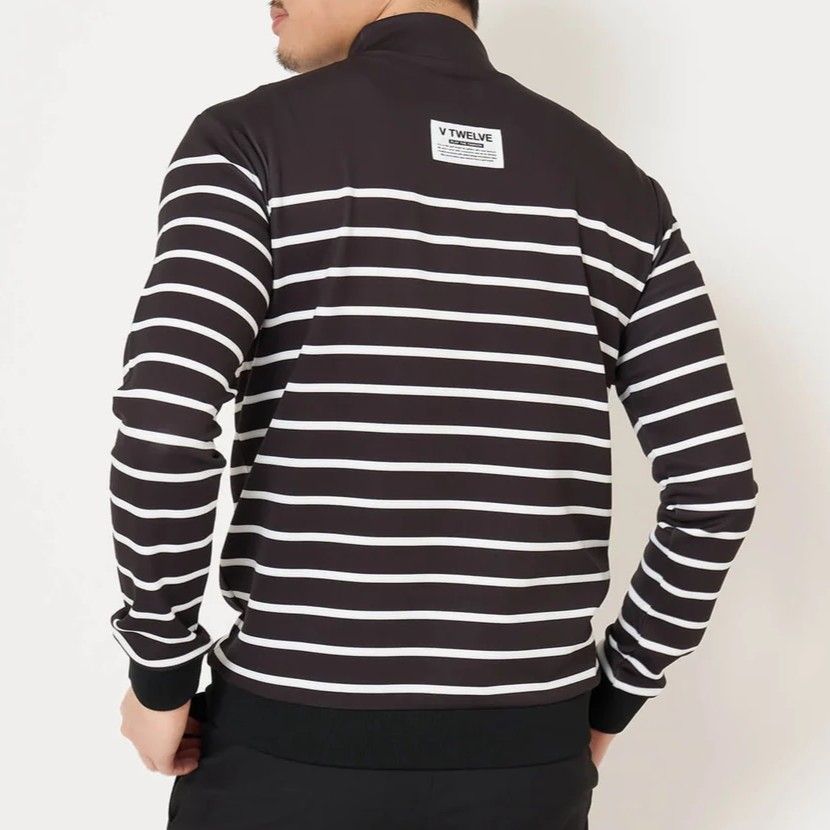 BORDER L/S MOCK | モックネックTシャツ | ブラック | メンズ | ゴルフウェア