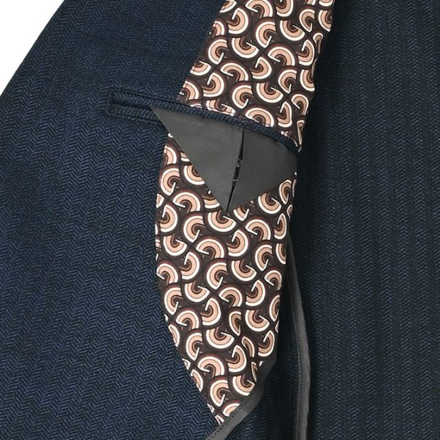 ヘリンボーン ジャガード ジャージジャケット | ネイビー | メンズ