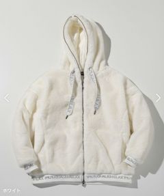 ラインストーンロゴファーブルゾン  | ブルゾン パーカー | ホワイト | メンズ
