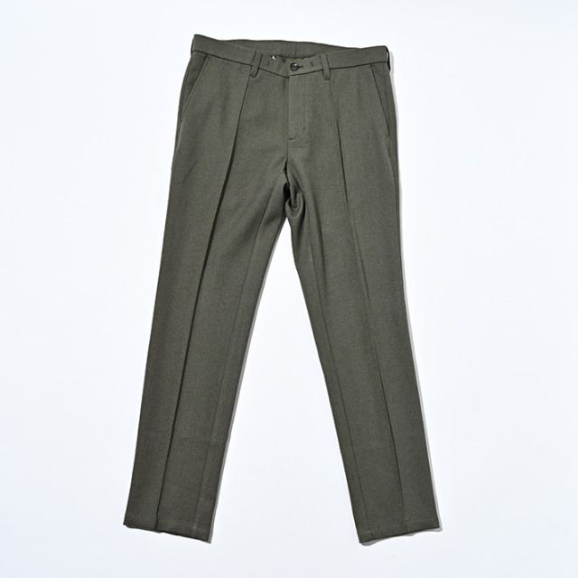 ウールライク カルゼ ストレッチ 美脚パンツ ウォッシャブル | カーキ | メンズ