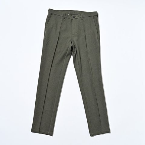 ウールライク カルゼ ストレッチ 美脚パンツ ウォッシャブル | カーキ | メンズ