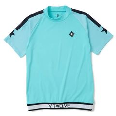 【ポイント10倍】RIB SLEEVE STAR MOCK | モックネックシャツ | ターコイズ | メンズ | ゴルフウェア